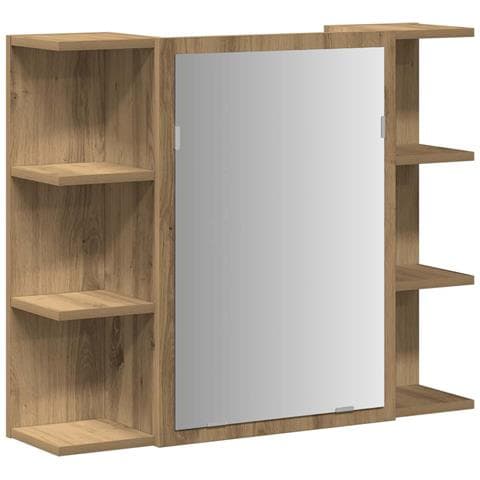 Mobile Da Bagno Specchio Rovere Artigianale Legno Multistrato - Foto 2