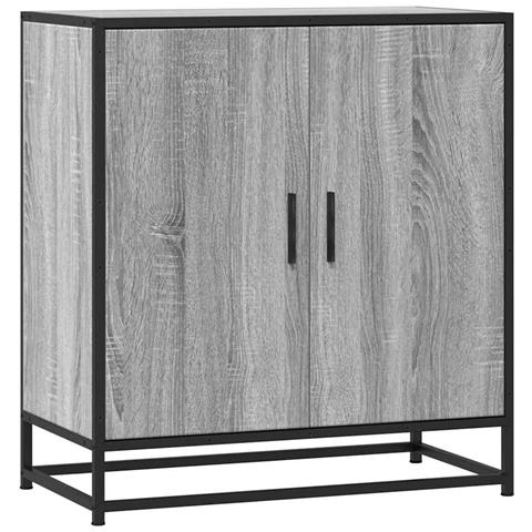 Credenza Grigio Sonoma 68x35x76 Cm In Truciolato E Metallo - Foto 2