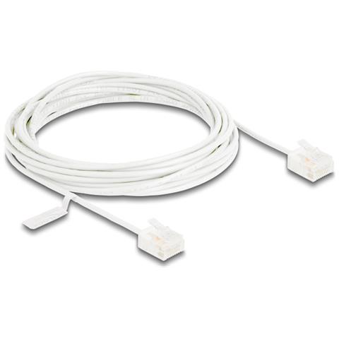 Cavo di rete RJ45 Cat. 6 UTP Ultra Slim 5 m bianco con connettori corti - Foto 1