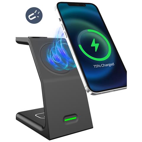 Caricatore Wireless J-w23 Magnetico 3 In 1, 15w. Compatibile Con Magsafe. Base Di Ricarica Per Apple Watch E Auricolari Qi. - Foto 6