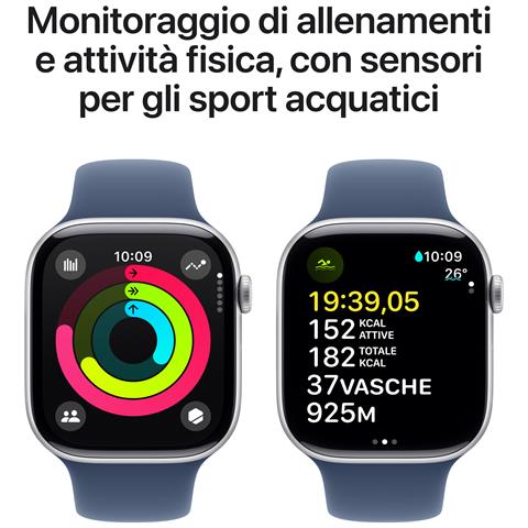 Watch Series 10 Serie 10 GPS + Cellular 46mm Cassa in Alluminio Color Argento con Denim Sport Band - M /L - Foto 10