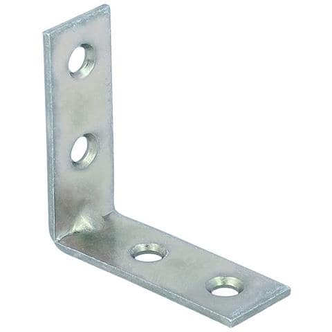 - 4 Pezzi - Lastrine Di Giunzione Ad Angolo Con Viti 70x70mm - In Ferro Zincato - Foto 1