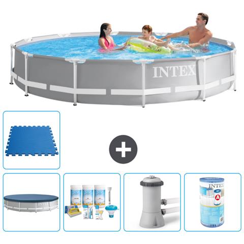 Piscina Fuori Terra - In Giro - 366x76 Cm - Grigio - Include Accessori Coordinati A1901 - Foto 1