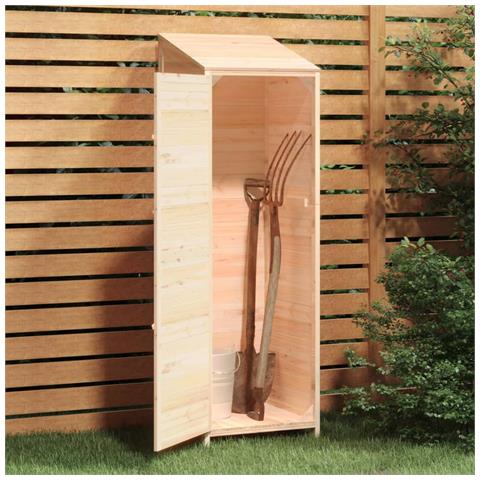 Capanno Da Giardino 55x52x174,5 Cm In Legno Massello Di Abete - Foto 2