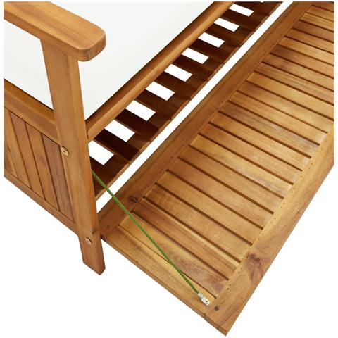 Lusso Casadino -  Cassapanca Con Cuscini 170 Cm Legno Massello D'acacia - Foto 8