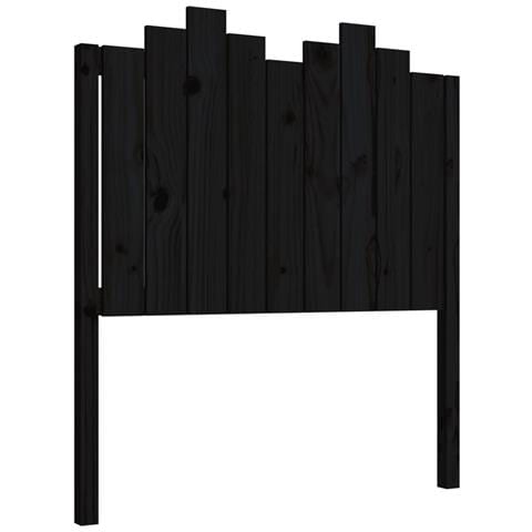 Testiera Per Letto Nera 96x4x110 Cm In Legno Massello Di Pino - Foto 1