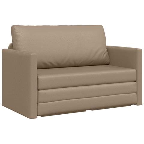 Divano Letto a Pavimento 2-in-1 Cappuccino 124x71x78 cm Pelle Sintetica - Foto 1
