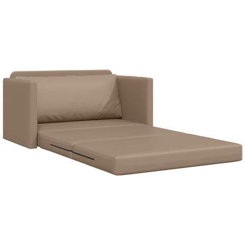 Divano Letto a Pavimento 2-in-1 Cappuccino 124x71x78 cm Pelle Sintetica - Foto 2