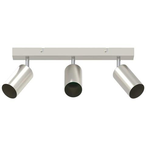 Faretto da soffitto 3 Vie Regolabile Nichel Spazzolato GU10 - Foto 1