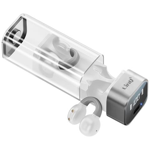 Auricolari Clip Conduzione Aerea Microfono Tocco, Bianco - Foto 1