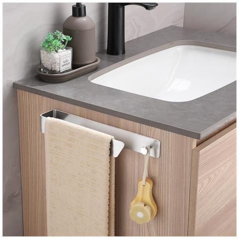 Portasciugamani Autoadesivo Acciaio Inossidabile Senza Foratura 29 Cm - Foto 2