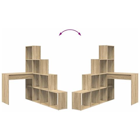 Scrivania ad angolo rovere sonoma 101,5 x 149,5 x 149,5 cm - Foto 9