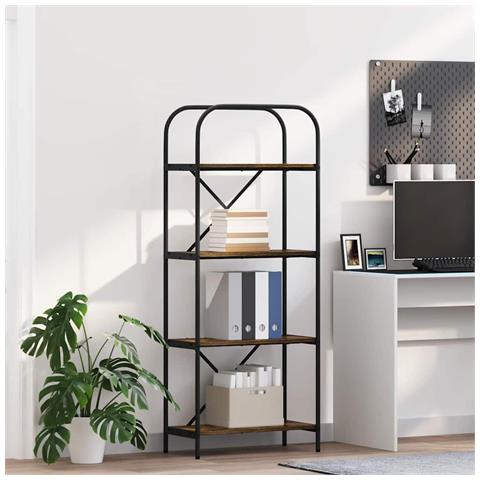 Libreria Rovere fumo 60 x 30 x 146 cm Legno multistrato - Foto 2