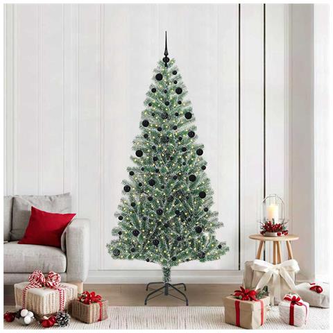 Albero di Natale Artificiale Imbiancato con Luci LED 210 cm - Foto 2