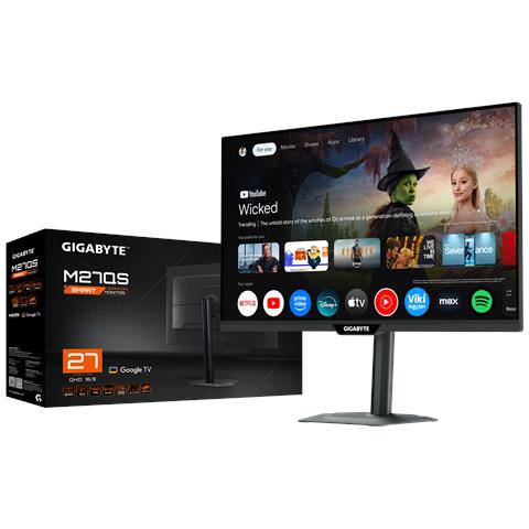 M27QS Monitor Smart 27” 2K QHD - Google TV, Display wireless, 2560 x 1440, 180Hz, 1ms, 350 cd /m², FreeSync, Display HDR400, HDMI 2.0, DisplayPort 1.4 - Foto 2