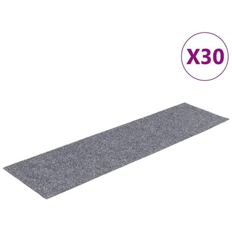 Tappetini per scale autoadesivi 30 pz 76x20 cm Grigio chiaro Rettangolari - Foto 1