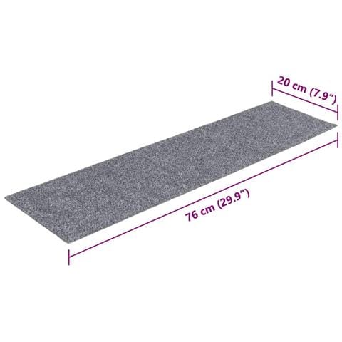 Tappetini per scale autoadesivi 30 pz 76x20 cm Grigio chiaro Rettangolari - Foto 8