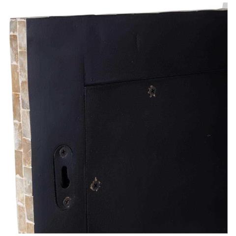 Specchio Quadrato In Legno Rifinito In Capiz Marrone 52x52x03h - Foto 3