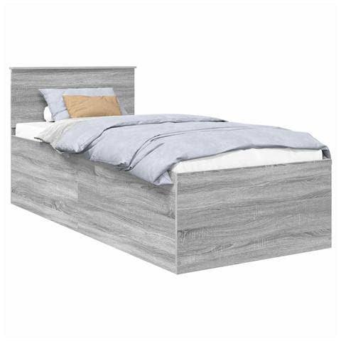 Struttura del letto Grigio Sonoma 75 x 190 cm Legno multistrato - Foto 1