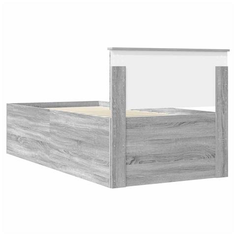 Struttura del letto Grigio Sonoma 75 x 190 cm Legno multistrato - Foto 9
