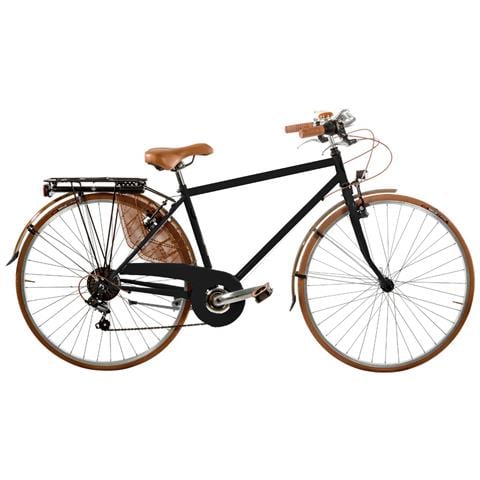 Bici Misura 28 City Bike Vintage Linea Sport Peugeot Bicicletta Da Uomo Con Cambio 6v Completa Di Accessori Luci A Led - 54 Nero Opaco - Foto 2