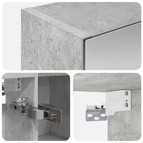 Mobiletto per specchio da bagno Grigio cemento - Foto 9