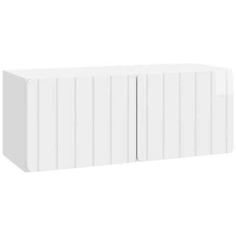 Mobile Porta TV da Muro Bianco Lucido 78,5 x 31 x 30 cm - Foto 1