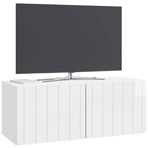 Mobile Porta TV da Muro Bianco Lucido 78,5 x 31 x 30 cm - Foto 2