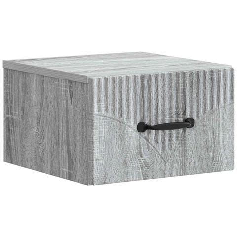 Mobiletto da notte a muro Grigio Sonoma 34,5 x 33 x 20 cm - Foto 1
