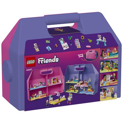 Friends 42697 Valigetta Creativa Casa delle Bambole, Giochi da Viaggio con Casa a 8 Stanze e 2 Mini Bamboline, Regalo 6+ - Foto 2