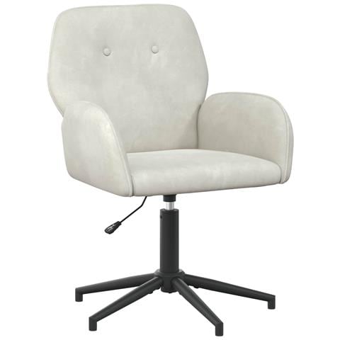 Sedia da scrivania girevole 54 x 55 x 90 cm Crema Velluto (V) - Foto 1