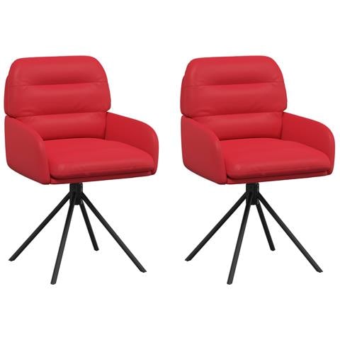 Sedie da pranzo girevoli 2 pcs Similpelle Rosso - Foto 1
