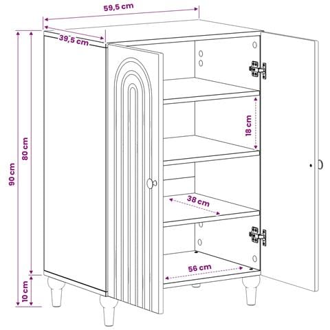 Mobile per scarpe ALKMAAR 59,5 x 39,5 x 90 cm Bianco Lucido - Foto 9
