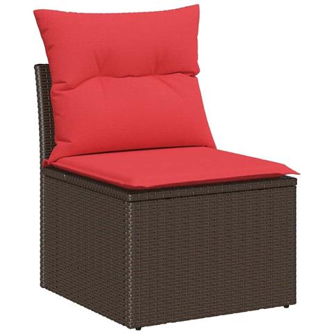 Set Divano da Giardino 5 pz Marrone Poly Rattan - Foto 10