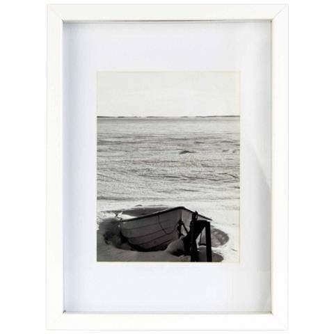 Cornice Portafoto in Legno Colore Bianco 21 x 29,7 cm - Foto 1