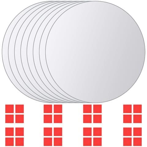 8 Pz Piastrelle A Specchio Rotonde In Vetro - Foto 1