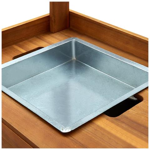 Carrello Da Cucina Da Giardino In Acacia 92x43,5x141,5 Cm - Foto 2