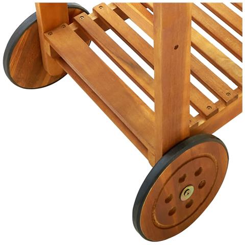 Carrello Da Cucina Da Giardino In Acacia 92x43,5x141,5 Cm - Foto 10