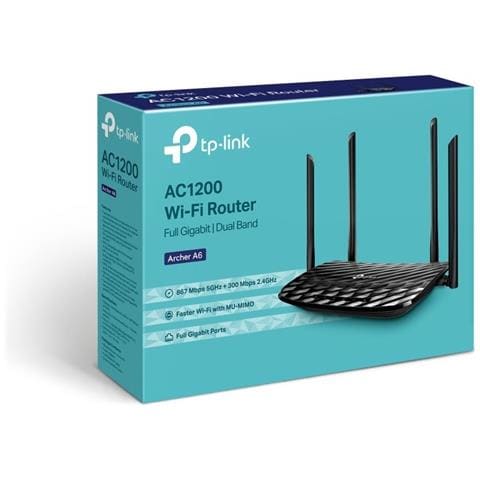 Router Wireless Archer A6 Dual-Band AC1200 4x Gigabit Ethernet LAN + 1 WAN Colore Nero - Foto 4