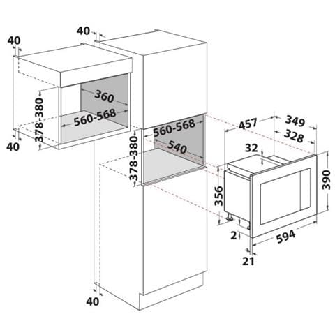 Forno Microonde da Incasso MF20G IX HA con Grill Capacità 20 Litri Potenza 800 Watt Colore Inox - Foto 7