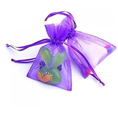 100 Pcs Organza Regalo Dei Monili Borse Da Sposa Sacchetti 7 Cm 9 Cm Perfetto Per Matrimonio Natale Compleanno Anniversario. (purpel) - Foto 2