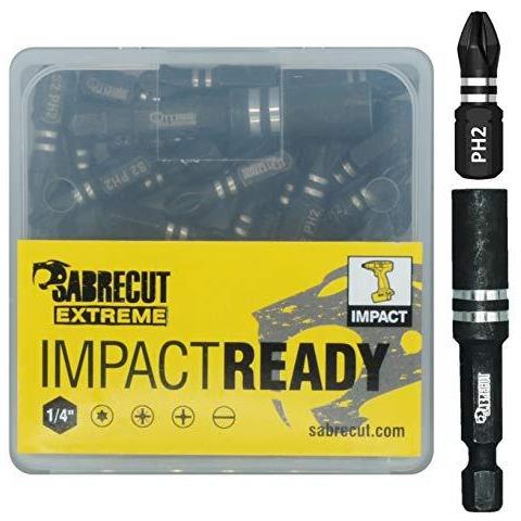 21 X 25 Millimetri Scpa2521ph Ph2 Impatto Cacciavite Driver Bits Set Terminazione Singola Phillips No. 2 Heavy Duty Con Aggancio Bit E Storage Box - Foto 1