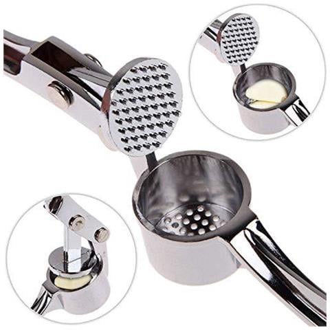 Cucina Professionale In Acciaio Aglio Stampa Aglio Mincer Zenzero Frantoio Peeler Squeezer Aglio Resistente Presser Aglio Aglio Crush Chopper User-friendly Facile Da Pulire E Molto Resistente - Foto 2