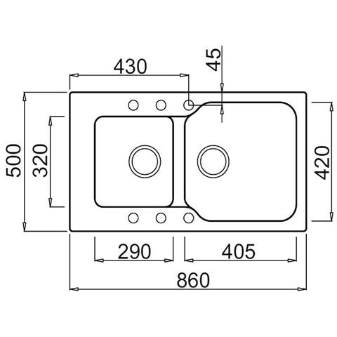 LAV. FOX 430 86x50 2V ANTRACITE 59 - Foto 2
