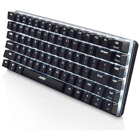 Tastiera Meccanica AK33 82 Tasti Con Interruttore Rosso – Retroilluminazione LED Bianca, Anti-ghosting, Compatta E Cablata, Per Gaming E Ufficio