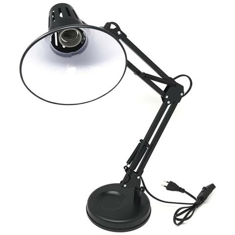 Lumetto Lume Da Scrivania Braccio Snodabile Morsetto Lampada Colore Nero - Foto 4