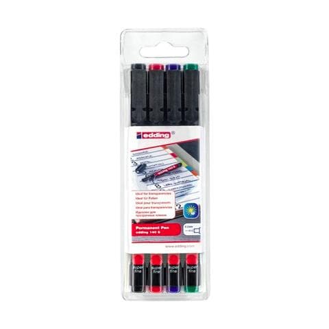 140 S marcatore permanente Punta sottile Nero, Blu, Verde, Rosso 4 pz - Foto 1