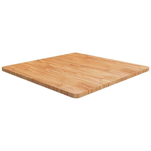 Piano Tavolo Quadrato Marrone Chiaro 80x80x2,5 Rovere Trattato - Foto 1