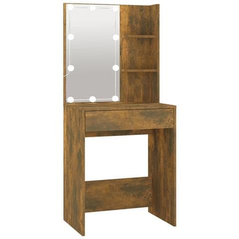 Toeletta Con Led Rovere Fumo 60x40x140 Cm - Foto 1