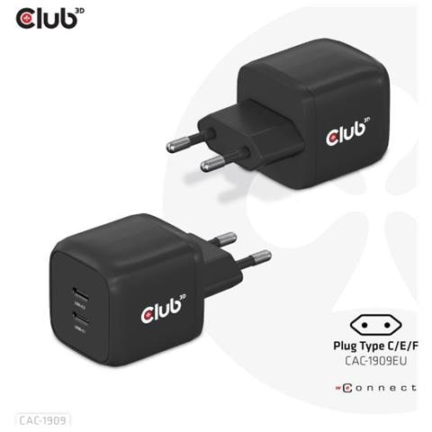 CAC-1909EU Caricabatterie Per Dispositivi Mobili Telefono Cellulare, Computer Portatile, Smartphone Nero AC Interno - Foto 1